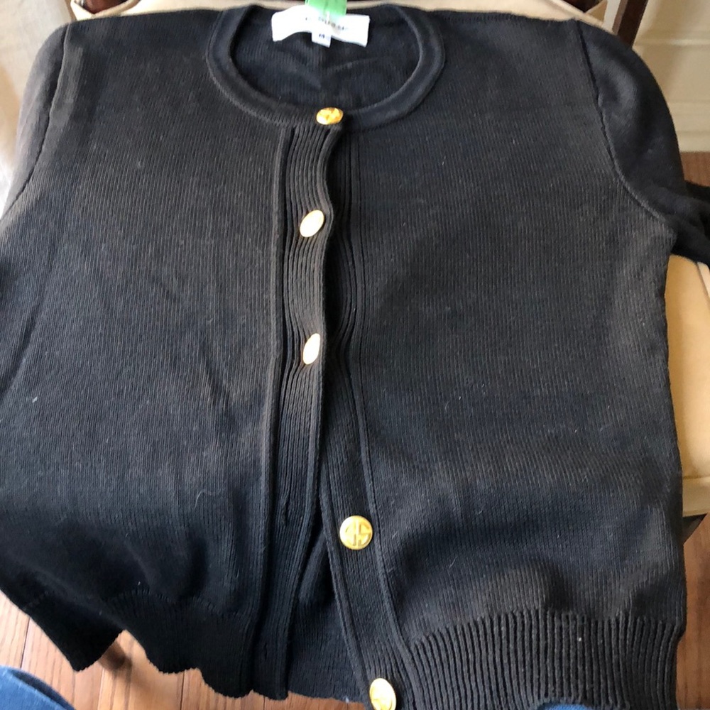 STEVEN STOLMAN Palm Beach Black Cotton knit Cardigan size M